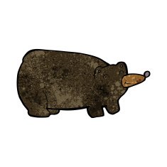funny cartoon black bear N13