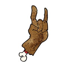 cartoon hand making rock symbol N3