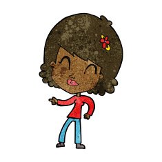 cartoon happy woman pointing N41