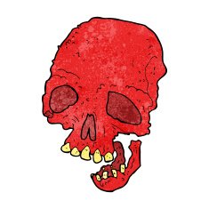 cartoon spooky skull N113