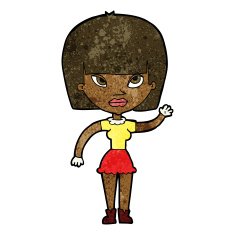 Cartoon Woman Waving N216