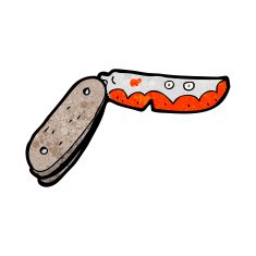 cartoon bloody folding knife N12