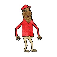 cartoon shocked man N90