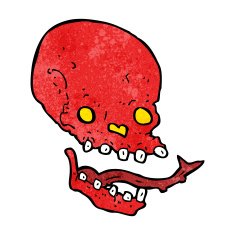 cartoon spooky skull N114