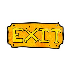 cartoon exit sign N12