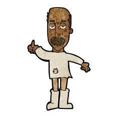 cartoon annoyed old man N43
