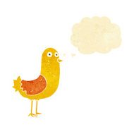 cartoon bird with thought bubble N346