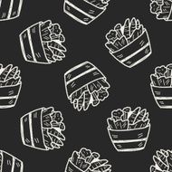 salad doodle seamless pattern background N2
