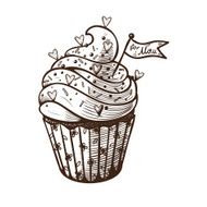 Cupcake isolated on white