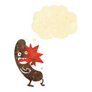 cartoon sausage with thought bubble N19