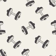 Doodle Dumbbell seamless pattern background N4
