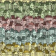 Rainbow City seamless pattern