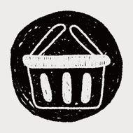 shopping basket doodle drawing N6