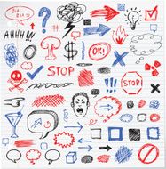Funny pencil hand drawn graphic sign
