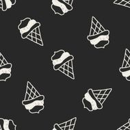 ice cream doodle drawing seamless pattern background N7