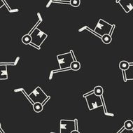 Trolley doodle drawing seamless pattern background N2
