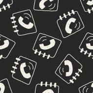 contact book doodle drawing seamless pattern background N3