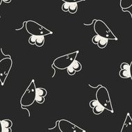 mouse doodle drawing seamless pattern background