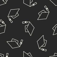 graduation hat doodle drawing seamless pattern background