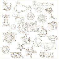 Summer holiday doodle collection