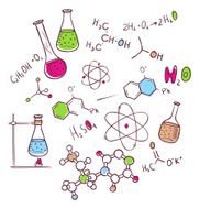 Hand draw chemistry background N2