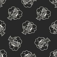 Doodle Treehouse seamless pattern background N3