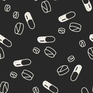 doodle pill seamless pattern background N8