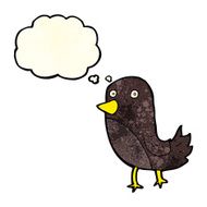 cartoon bird with thought bubble N347