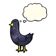 cartoon bird with thought bubble N348