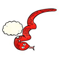 cartoon hissing snake with thought bubble N24