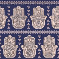 Vector Indian hand drawn hamsa seamless pattern N6