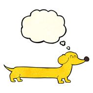 cartoon dachshund with thought bubble N2