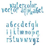 Colorful watercolor aquarelle font type handwritten hand drawn doodle abc N4