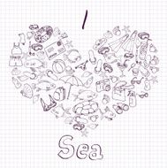sea card with heart