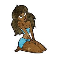 cartoon woman in skimpy clothing N7
