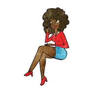 cartoon office woman sitting N7