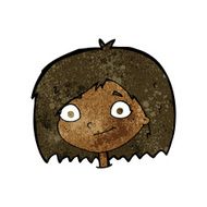 cartoon happy female face N116