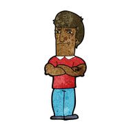 cartoon annoyed man with folded arms N11