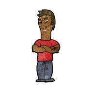 cartoon annoyed man with folded arms N12
