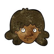 cartoon happy female face N117