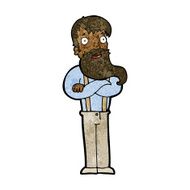 cartoon bearded hipster man N6