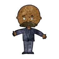 cartoon bald man with open arms N6