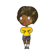 cartoon surprised woman N156