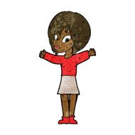 cartoon woman with open arms N65