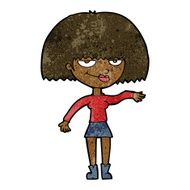 cartoon smug woman making dismissive gesture N6