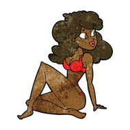 cartoon sexy woman in underwear N11