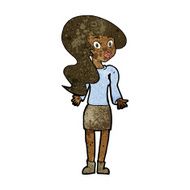 cartoon woman shrugging shoulders N310