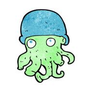 cartoon alien head wearing hat N6