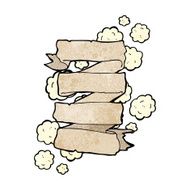 cartoon heraldic scroll banner N7