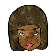 cartoon annoyed female face N6